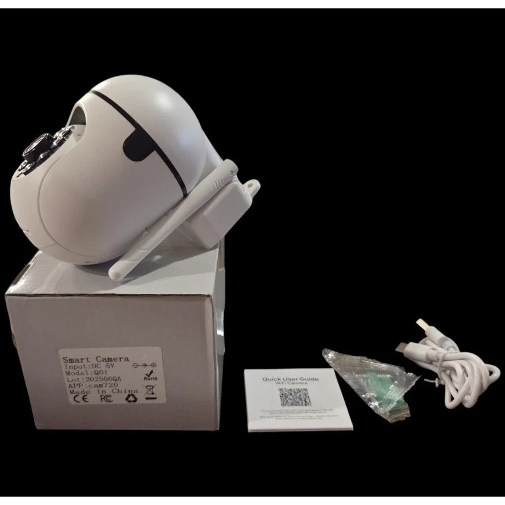 Wireless White Smart Camera Wifi Cctv Model‎ Q01 New